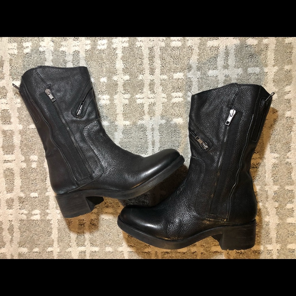 Leather Vera Wang Mid Calf Boot